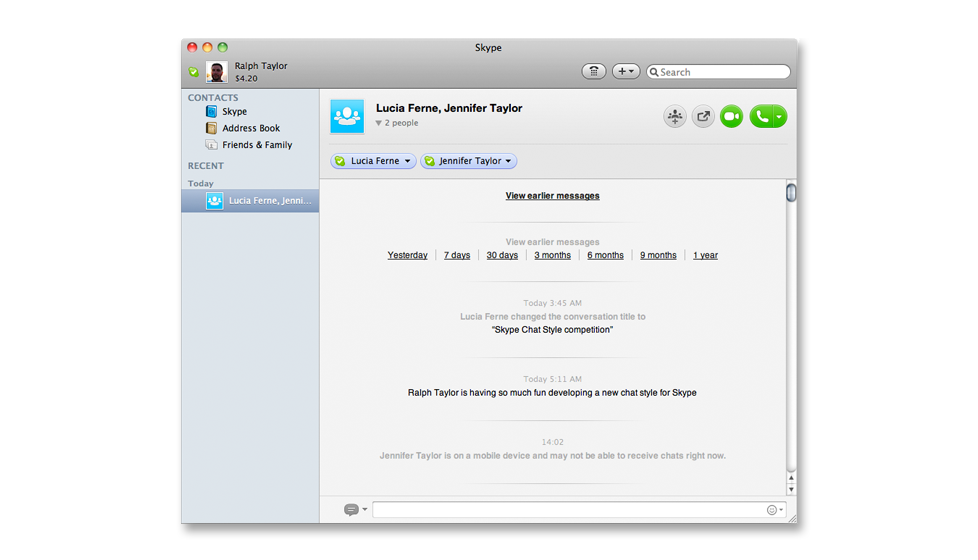 Screenshot Skype - Plain Modern